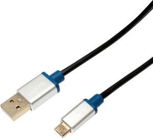 Kabel USB LogiLink USB-A - microUSB 1 m Czarny (BUAM210) 1