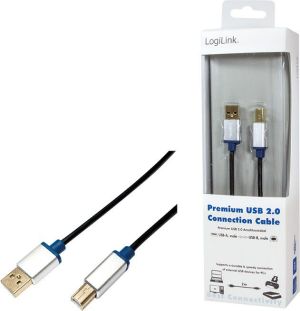 Kabel USB LogiLink USB-A - USB-B 2 m Czarny (BUAB220) 3