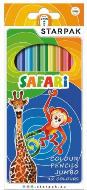 Starpak Kredki 12 kolorów Safari Jumbo trójkątne (355959) 1