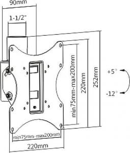 Maclean Uchwyt sufitowy MC-704 23'' - 42'' 3