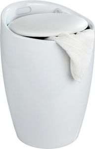 Kosz na pranie Wenko stołek łazienkowy Candy 2-w-1 20 litrów 50,5 cm ABS biały 1