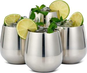 kubek koktajlowy 350 ml 9,8 cm stal nierdzewna srebrna 9-częściowy 1