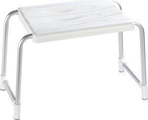 Wenko stołek prysznicowy Secura 32 x 50 cm aluminium srebrno/biały 1