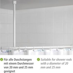 Wenko karnisz prysznicowy 2,5 x 57 cm aluminium biały 4