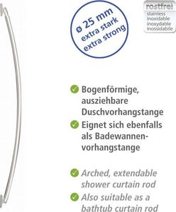 Wenko karnisz prysznicowy 2,5 x 110-200 cm chrom aluminiowy 4