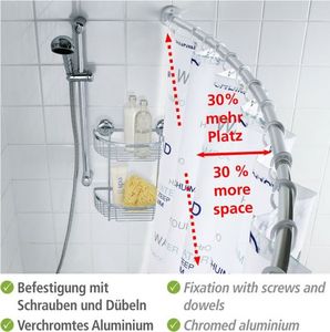 Wenko karnisz prysznicowy 2,5 x 110-200 cm chrom aluminiowy 5