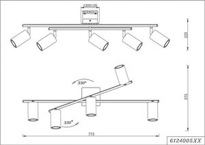 Lampa sufitowa Trio RL lampa sufitowa Marley 57 x 22 cm stal matowa czarna 4