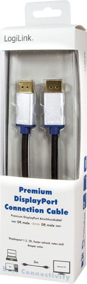 Kabel LogiLink DisplayPort - DisplayPort 3m srebrny (BDPM30) 3