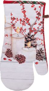rękawica do piekarnika dekoracja świąteczna 18 x 34 cm bawełna biała 1