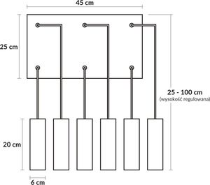 Lampa wisząca Lamp-System Lampa sufitowa wisząca zwis tuba Roller 6P czarny 10