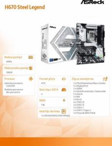 Płyta główna ASRock H670 STEEL LEGEND 6