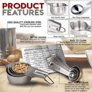 łyżki i miarki stal nierdzewna srebrna 14 szt 5