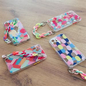Hurtel Color Chain Case żelowe elastyczne etui z łańcuchem łańcuszkiem zawieszką do Samsung Galaxy A32 4G wielokolorowy (3) 9