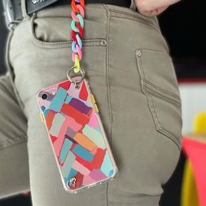 Hurtel Color Chain Case żelowe elastyczne etui z łańcuchem łańcuszkiem zawieszką do Xiaomi Redmi Note 10 5G wielokolorowy (1) 5