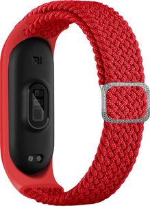 Hurtel Strap Fabric opaska do Xiaomi Mi Band 6 / 5 / 4 / 3 pleciony materiałowy pasek bransoletka czerwony 1