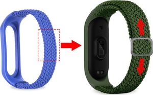 Hurtel Strap Fabric opaska do Xiaomi Mi Band 6 / 5 / 4 / 3 pleciony materiałowy pasek bransoletka czerwony 5