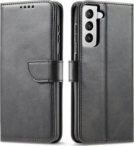 Hurtel Magnet Case elegancki futerał etui pokrowiec z klapką i funkcją podstawki Samsung Galaxy S22 Ultra czarny 1
