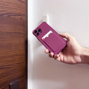 Hurtel Card Armor Case etui pokrowiec do iPhone SE 2020 / iPhone 8 / iPhone 7 portfel na kartę silikonowe pancerne etui Air Bag pomarańczowy 7