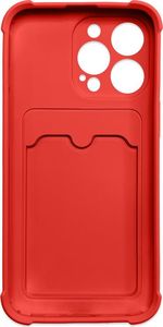 Hurtel Card Armor Case etui pokrowiec do iPhone 8 Plus / iPhone 7 Plus portfel na kartę silikonowe pancerne etui Air Bag czerwony 2