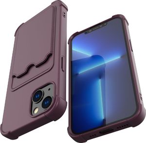 Hurtel Card Armor Case etui pokrowiec do iPhone XR portfel na kartę silikonowe pancerne etui Air Bag jasnoniebieski 2