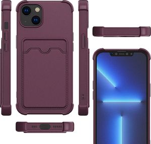 Hurtel Card Armor Case etui pokrowiec do iPhone XR portfel na kartę silikonowe pancerne etui Air Bag jasnoniebieski 3
