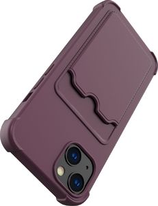 Hurtel Card Armor Case etui pokrowiec do iPhone XR portfel na kartę silikonowe pancerne etui Air Bag jasnoniebieski 5