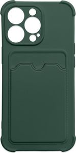 Hurtel Card Armor Case etui pokrowiec do iPhone XS Max portfel na kartę silikonowe pancerne etui Air Bag zielony 1
