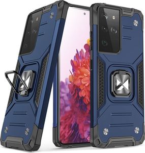 Wozinsky Wozinsky Ring Armor pancerne hybrydowe etui pokrowiec + magnetyczny uchwyt Samsung Galaxy S22 Ultra niebieski 1