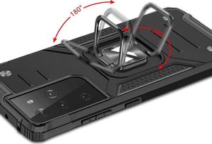 Wozinsky Wozinsky Ring Armor pancerne hybrydowe etui pokrowiec + magnetyczny uchwyt Samsung Galaxy S22 Ultra niebieski 5