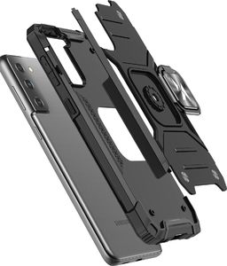 Wozinsky Wozinsky Ring Armor pancerne hybrydowe etui pokrowiec + magnetyczny uchwyt Samsung Galaxy S22 Ultra złoty 4