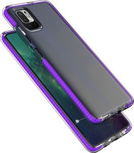 Hurtel Spring Case pokrowiec żelowe etui z kolorową ramką do Xiaomi Redmi Note 10 5G / Poco M3 Pro ciemnoróżowy 4