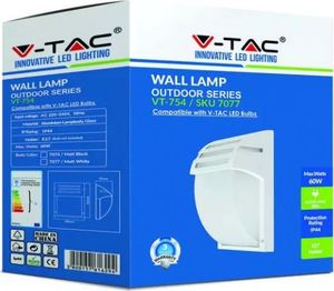 Kinkiet V-TAC kinkiet VT-754 60W E27 aluminium/szkło biały 2