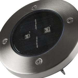 Ranex ground spot Torino solar led 13,2 x 12 cm stainless steel silver 3