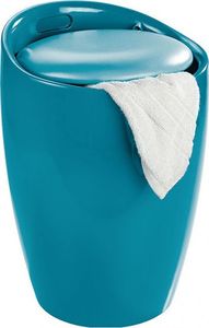 Kosz na pranie Wenko stołek łazienkowy Candy 2-w-1 20 litrów 50,5 cm ABS niebieski benzynowy 1