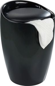 Kosz na pranie Wenko stołek łazienkowy Candy 2-w-1 20 litrów 50,5 cm ABS czarny 1