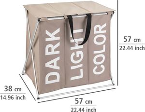 Kosz na pranie Wenko Kosz na bieliznę Trio Top 57x38 cm, beżowy, poliestrowa 3