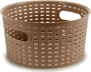 Kosz na pranie Kipit Kosz okrągły 8 litrów 26x13 cm, rattan, brązowy 1