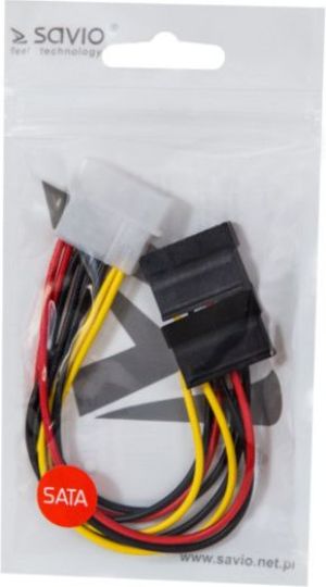 Savio Molex - SATA x2, 0.18m, Wielokolorowy (SAVIO AK-13) 2