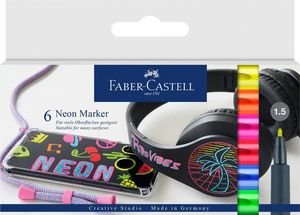 Faber-Castell pisaki akwarelowe 15 cm 1,5 mm neon 6 szt 1
