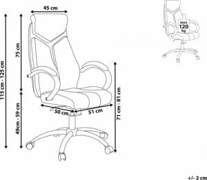 Krzesło biurowe Beliani Formula 1 Beżowe 10