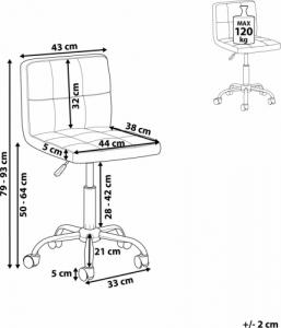 Krzesło biurowe Beliani Marion Szare 10