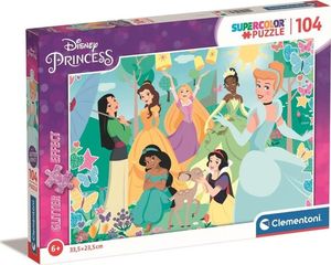 Clementoni Clementoni Puzzle 104el z brokatem Princess. Księżniczki 20346 1