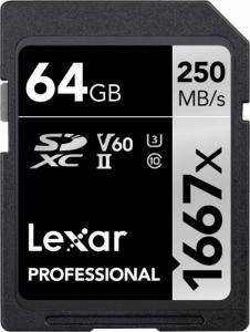 Karta Lexar Professional 1667x SDXC 64 GB Class 10 UHS-II/U3 V60 (LSD64GCB1667) 1