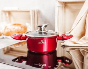 Zilner GARNKI z POWŁOKĄ GRANITOWĄ 8 ELE. ZILNER CHERRY RED ZL-8551 4