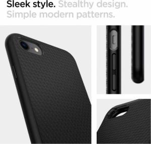 Braders Etui Spigen Liquid Air + Szkło Hartowane do iPhone 7 / 8 / SE 2020 Black 6