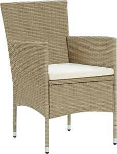 vidaXL 5-cz. zestaw mebli ogrodowych z poduszkami, polirattan, beżowy 4