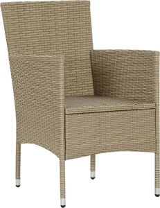 vidaXL 5-cz. zestaw mebli ogrodowych z poduszkami, polirattan, beżowy 5