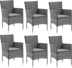 vidaXL 7-cz. zestaw mebli ogrodowych z poduszkami, polirattan, szary 3