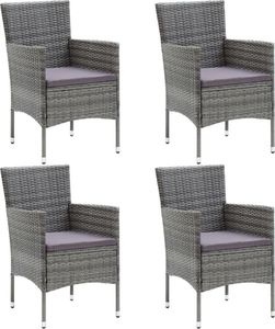 vidaXL 5-cz. zestaw mebli ogrodowych z poduszkami, polirattan, szary 3