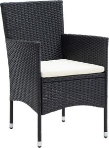 vidaXL 7-cz. zestaw, mebli ogrodowych z poduszkami, polirattan, czarny 4